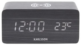 Karlsson 5933BK Ceas cu alarmă cu LED / ceas cu încărcare 15 cm, negru