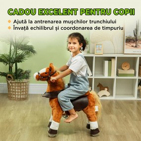 AIYAPLAY Căluț pentru Copii cu Sunete Realiste, Maro | Aosom Romania