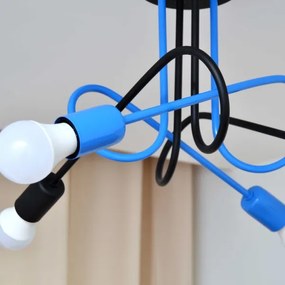 Lustră aplicată OXFORD 4xE27/15W/230V negru/albastru