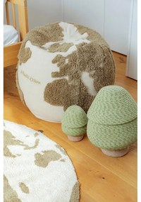 Fotoliu puf pentru copii verde-crem World Map – Lorena Canals