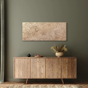 Tablou - Flori desenate (120x50 cm)