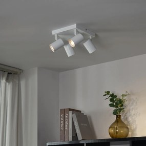 Plafonieră modernă albă cu 4 lumini, pătrată, reglabilă - Jeana