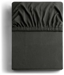Cearceaf gri închis din jerseu cu elastic 120x200 cm Amber – Restilo