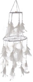 InDecor Prindător de vise din bumbac cu pene, alb,15 x 52 cm