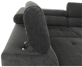 Set canapea cu spatiu de depozitare, gri, material textil, stanga, BUTON R