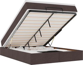 vidaXL Cadru de pat otoman cu saltea țesătură maro închis 140x190cm