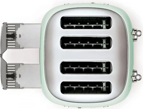 Prăjitor de pâine SMEG 50's Style TSF03PGEU, 2000 W, 4 felii, 6 niveluri, Tava pentru firimituri, Cablu integrat, Oțel inoxidabil, Verde