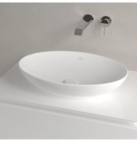 Lavoar pe blat, Villeroy&amp;Boch Loop&amp;Friends, material TitanCeram, 56x38cm, fara preaplin, Alb Alpin, 4A470101