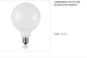 Bec LED E27 8W GLOBO D120 BIANCO 3000K 101354