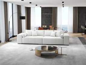 Canapea extensibilă dumonde cu ladă de depozitare si sezut confortabil din spuma high-density, Marbela Euphoria Ivory XXL 295x100 cm