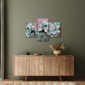 Tablou cu floare - turcoaz (90x60 cm)