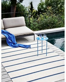 Covor pentru exterior și interior albastru/crem 70x90 cm Olle Blue Vanilla – Pappelina