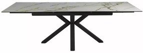 Masa extensibila Columbus Ceramic alb AMBER BIANCO/negru L160-240 cm