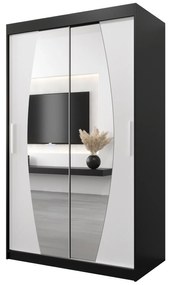 Dulap de haine 120 cm Eclipse (Negru mat + Alb mat). 1063389