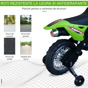 Motoreta MotoCross Electrica pentru Copii HOMCOM, 107x53x70cm | Aosom RO
