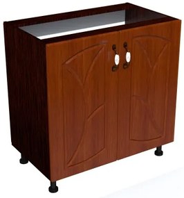 Corp inferior cu 2 usi 80 cm Zebra, wENGE/MDF Cedru Frunza, fara blat 80 x 82 x 50