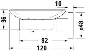 Duravit 99181000 - Suport pentru săpun montat pe perete D-CODE, dreapta, crom lucios