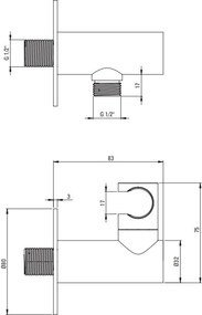SILIA Cot de iesire dus cu suport dus NQS_N57K Finisaj: negru