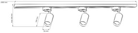 Spot pentru sistem de șină PARIS 3xGU10/10W/230V + 1 m sistem de șină