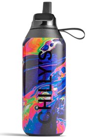 Balon termos Chilly's Bottles - Dreamscape, Neon Galaxy 500 ml, Seria 2 Ediție Flip