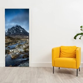 Fototapet pentru ușă - Munții și râu (95x205cm)