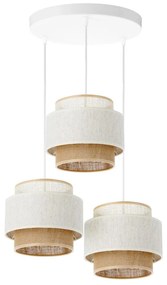 Lustră suspendată BOHO pe cablu 3xE27/60W/230V alb/iută