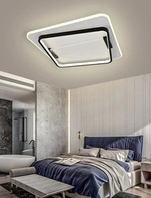 Lustra LED Cu Telecomanda, Elit's Esn R9053S, 126W, Negru Alb