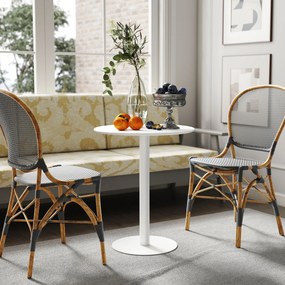 HOMCOM Masă de Dining Rotundă și Modernă pentru 2 Persoane din Oțel, Albă | Aosom Romania