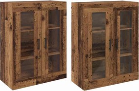 vidaXL Mobilier cu Montaj pe Perete 2 pcs Lemn vechi 69,5 x 34 x 90 cm