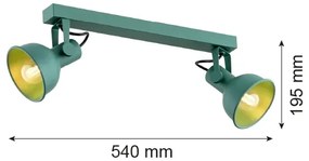 Spot LENORA 2xE14/7W/230V verde Argon 7174