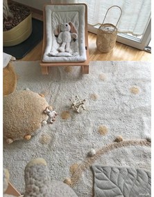 Covor pentru copii galben ocru/crem lavabil/țesut manual din bumbac 120x160 cm Hippy Dots Honey – Lorena Canals