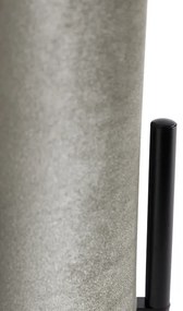 Lampă de masă design nuanță de velur negru taupe cu aur - Bogat