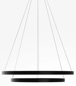 Lustra suspendata LED 2 inele negre Rim