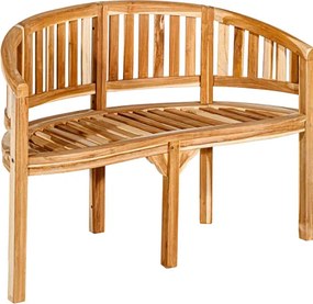 Bancă de grădină din lemn de tec – 2 locuri, șezut arcuit,