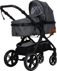Carucior nou nascuti 2 in 1 NOVOKIDS™ X1000 series, Cu geanta bebe, Cadru Aluminiu, Amortizoare, Roti din cauciuc plin AVE, Landou, Spatar reglabil 3
