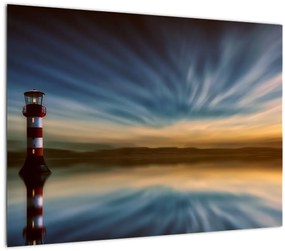 Tablou cu farul în mare (70x50 cm)