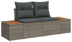 vidaXL Set Grădină 8 Piese cu Perne Gri din Ratan Poly Acacia