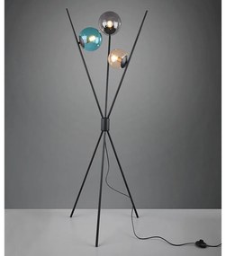 LAMPADAR LANCE, METAL, NEGRU MAT, ABAJUR STICLA, 3XE14, 28 W EXCL