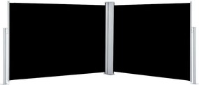 vidaXL Copertină laterală retractabilă, negru, 120 x 1000 cm