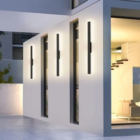 Brilagi - Aplica LED de exterior LUNA, 24W, 230V, 4000K, IP65, neagră