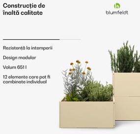 Ghiveci de grădină Versagrow cu 12 module, formă individuală, grosime 1 mm, oțel inoxidabil