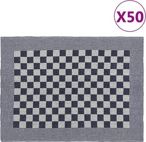 vidaXL Prosoape de bucătărie 50 buc. albastru și alb 50x70 cm bumbac