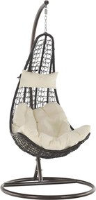 Balansoar gradina KALEA 2 NEW, maro/crem, metal/stofa clasica, 105x105