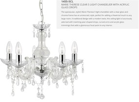 Candelabru stil clasic Marie Therese 5L transparent 1455-5CL SRT