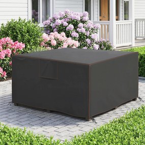 Outsunny Husă de protecție pentru mobilier de grădină rezistentă la iarnă, impermeabilă, anti-UV, material Oxford 420D 125x125x74cm Negru | Aosom Romania