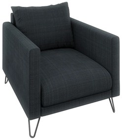 Fotoliu gri închis cu tapițerie din chenille Freya – Ropez