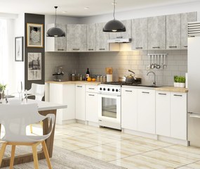 Dulap superior de bucătărie Ozara W80 H580 (alb + beton). 1071165