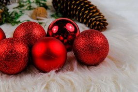 Globuri de Crăciun pentru brad 5cm 17buc RED