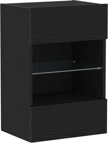 vidaXL Set comodă TV Pe perete Negru 40 x 30 x 60,5 cm Lemn compozit
