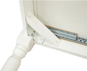 Masa pliabila, L90(180) 90 H80 cm, culoare alb antic, Lemn masiv